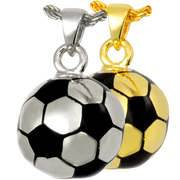 Silver Soccer Ball Keepsake Pendant Urn for Cremains